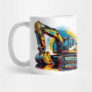 Excavator In A Pop Art Style Mug